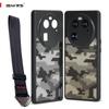 (Comes with wrist strap)IBMRS for Oppo Find X6 Case,Camouflage PC Hard Back Soft edges Airbag Shockproof Transparent  Back Cover Phone Case
