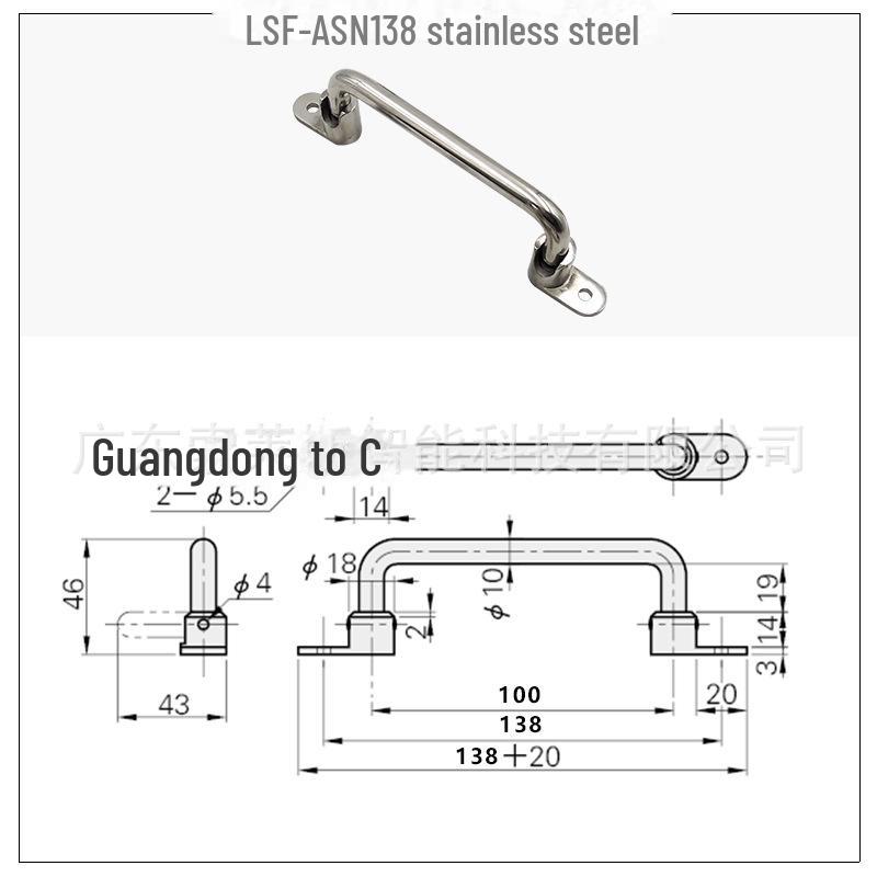 304 Stainless Steel Heavy-Duty Folding Handle for Industrial Equipment