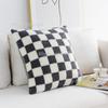 1 pièce 45*45cm 50*50cm Housse de Coussin Peluche à Carreaux Tissée Housse de Coussin Jeté pour Voiture Canapé Housse de Coussin en Velours Court Coussin