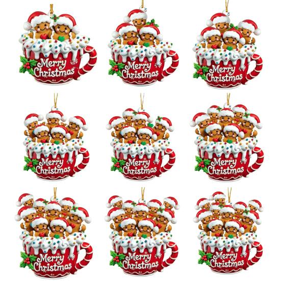 Gingerbread Man Christmas Ornament Resin Hanging Decor for Tree & Home Festive Cookie Figurine for Xmas Decorations
