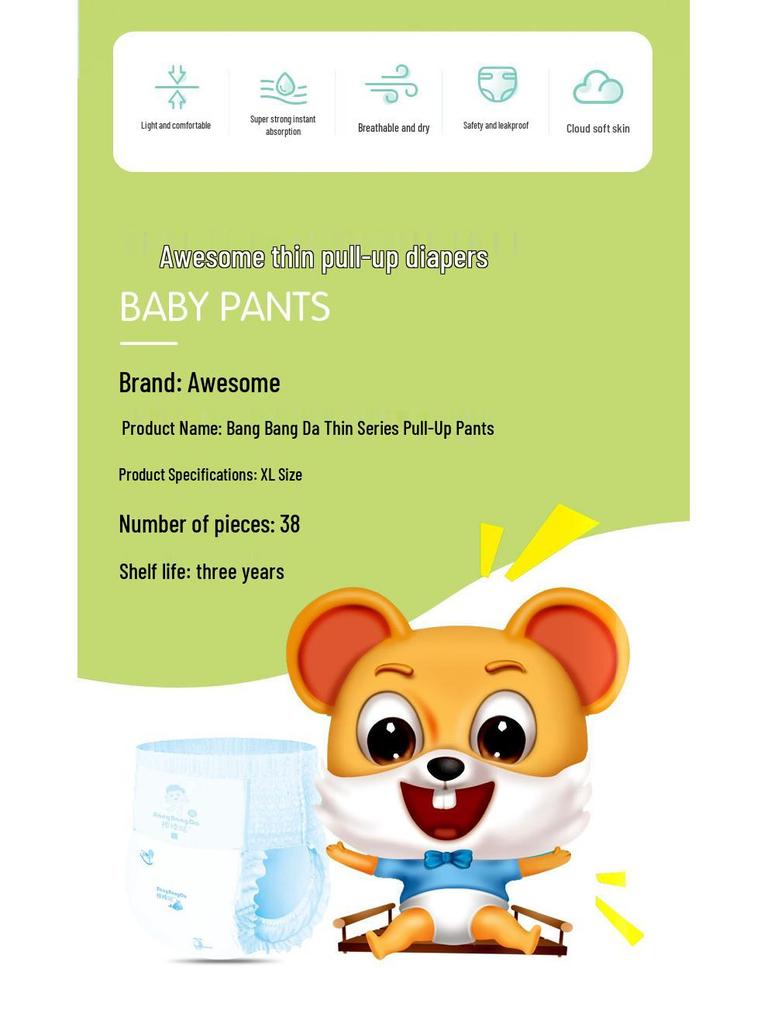 Ultradünne, auslaufsichere Windeln zum Hochziehen für Kleinkinder: Atmungsaktiv, vollständige Abdeckung für Winternächte