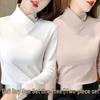 Women's Half-High Collar Fleece Base Layer Shirt – Versatile Long Sleeve T-shirt for Autumn/Winter.