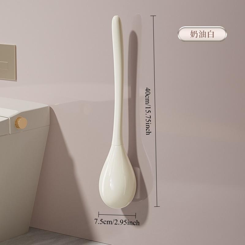 Wall Mounted Household Toilet Brush, No Dead Angles, Long-handled Bathroom Cleaning Tool, with Toilet Base for Deep Cleaning.