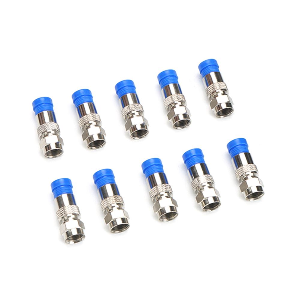 10/20pc Mesh RG6 Squeezing F-Head Coaxial Cable Crimping Clamp Accessories RF Coaxial Adapter Set