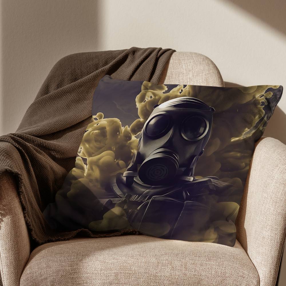 Solid Snake Game Rainbow Six Pillow Case Square DoubleSided Printing Short Plush Sofa Cushion Cover Bedroom Bedside Pillow
