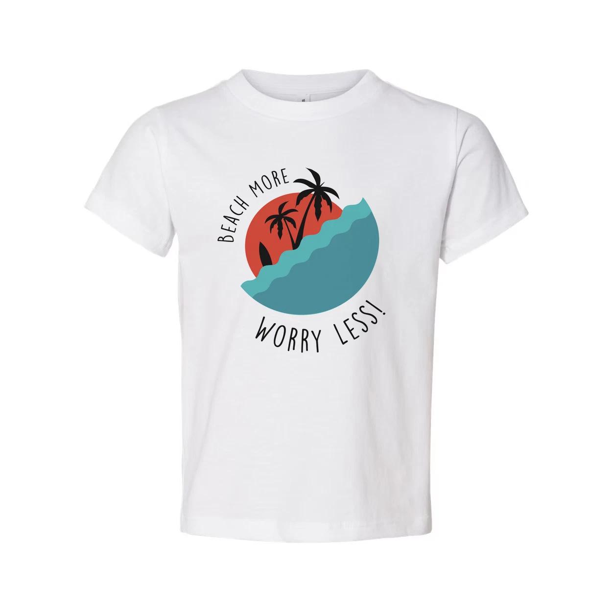Unisex Beach Scene Graphic T Shirt With Palm Trees And Ocean Waves For Surf Love S