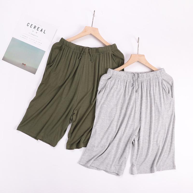 Męskie lekkie modalowe spodenki piżamowe na lato - Rozmiar Plus Size, Bardzo Szeroki Krój