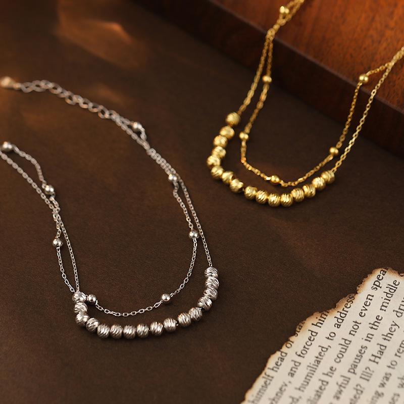 Banyan Tree 2024 Double Layer Silver Bead Anklet - Women's Classic & Sexy Summer Foot Accessory