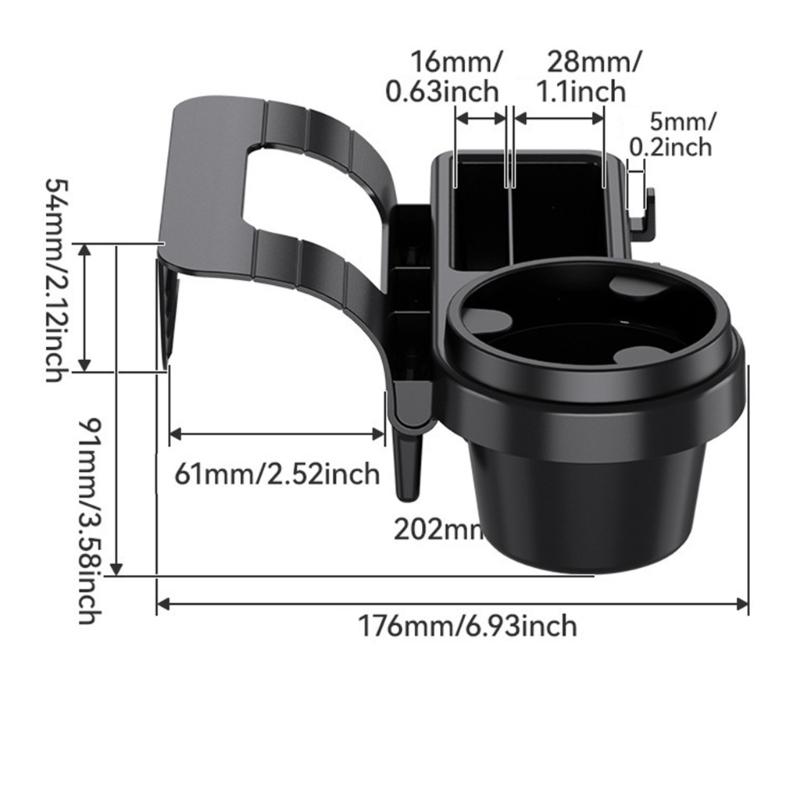 Automotive Phone Holder Organizers with Cup Holder High Load Capacity Car Window Mount Storage Rack Easy Installation