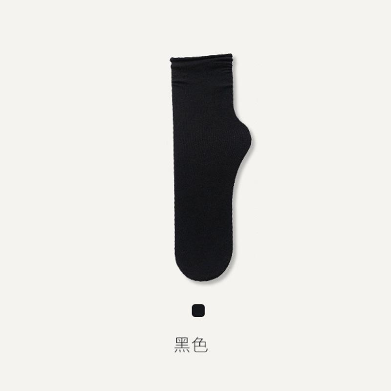 

Women s velvet mid-calf socks, thin summer style, trendy internet celebrity slouch socks, Japanese-style seamless cool socks for summer 【Black】Popular Ice-So