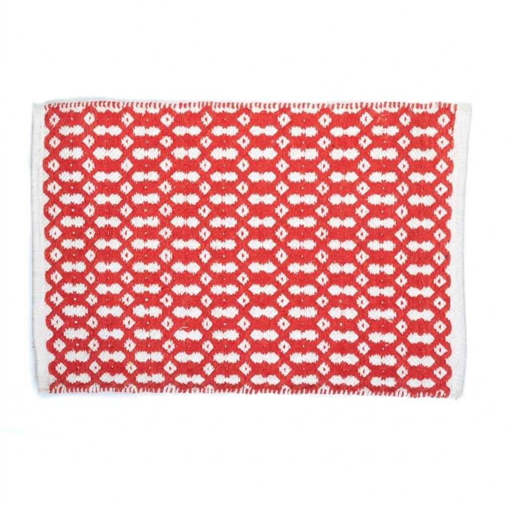 50x70cm Handwoven Cotton Chenille Doormat, Honeycomb Textured Entrance Mat, Non-Slip Washable Absorbent Floor Rug for Kitchen Bathroom Hallway Bedroom