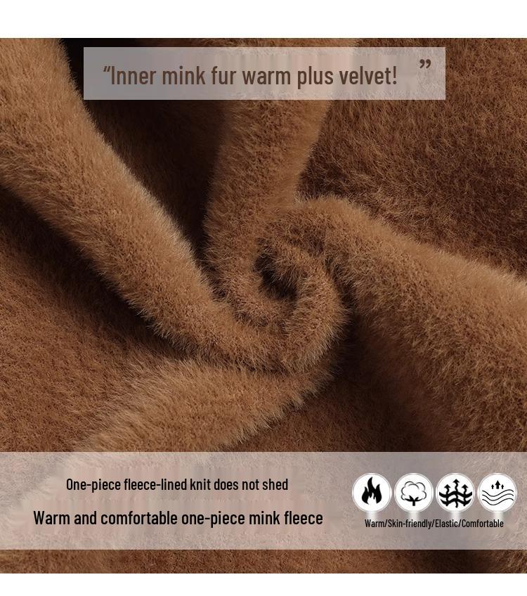 Warm Velvet Fleece Turtleneck Long Sleeve Women's Knit Top