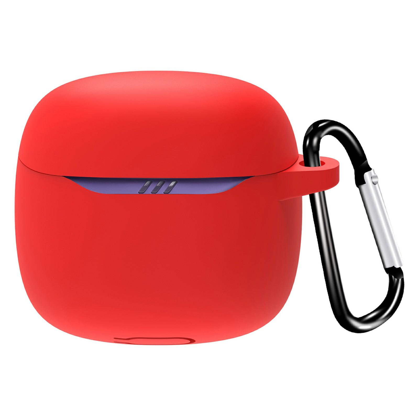 

For JBL Tune Flex 2 Protective Case Bluetooth-Compatible Earbuds Silicone Cover with Hook Red