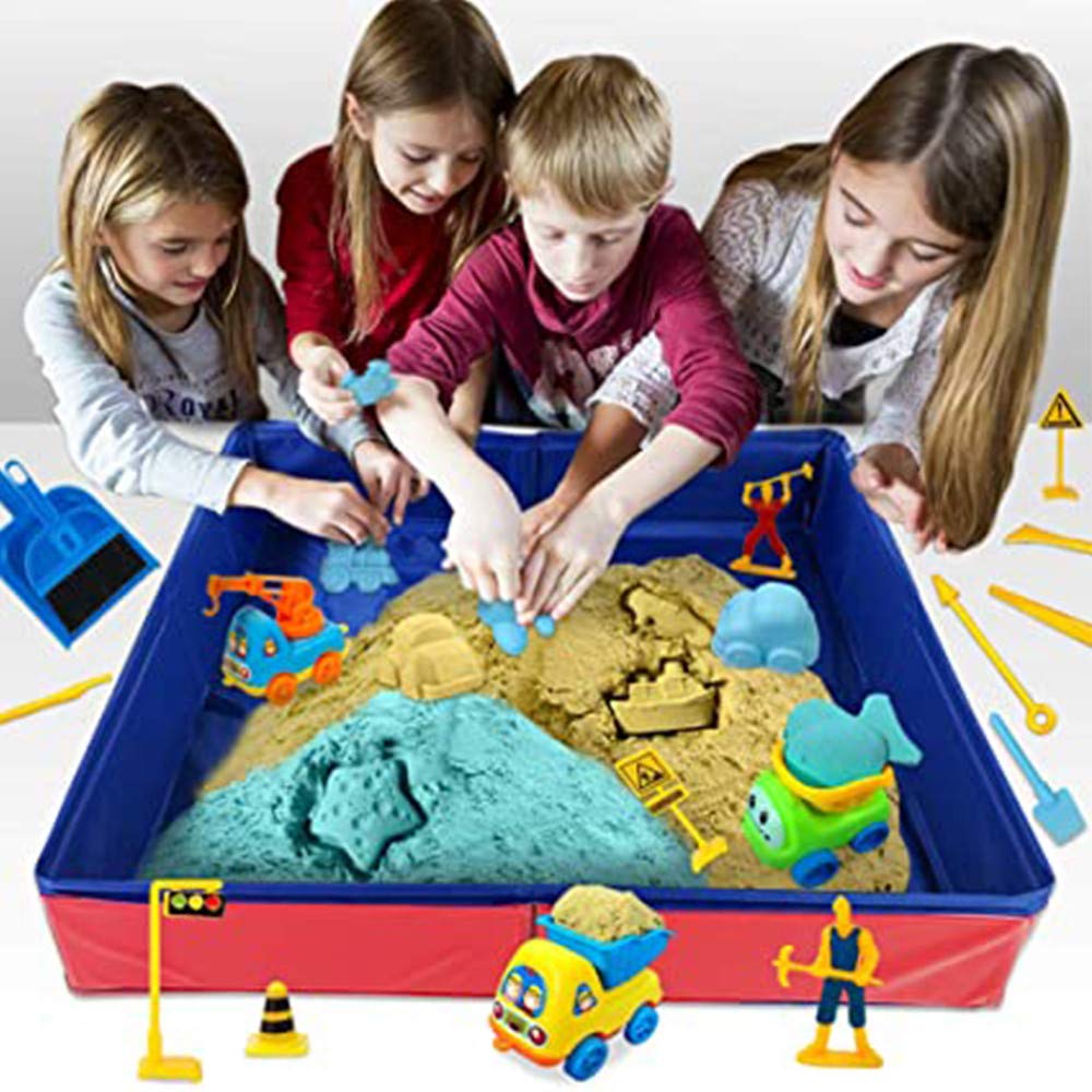 Sand Table, 48x48cm Foldable Oxford Cloth Sand Tray, Sensory Toy for Kids, Gift for Boys