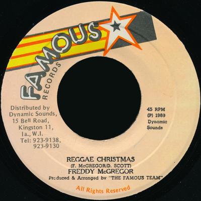 7inch Record FREDDIE MCGREGOR  Reggae Christmas NONE Famous Records 1989 Jamaica Reggae Ska  Dub Used
