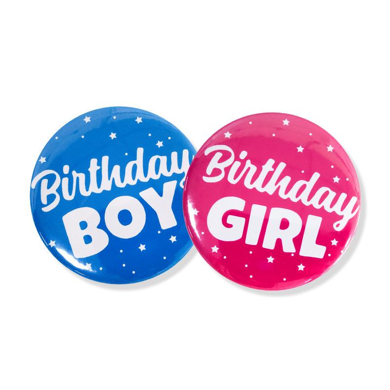 New Boys And Girls Themed Birthday Party Badges Handmade Tinplate Badges 