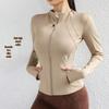 Zippered Long Sleeve Sports Jacket with Stand-up Collar for Running, Cycling, Yoga, and Sun Protection