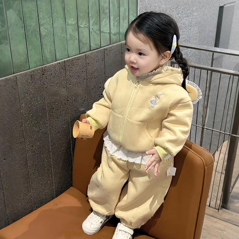 Children s Plush Winter Suit - 2025 Cartoon Rabbit Ear Design, DT257027 80 cm