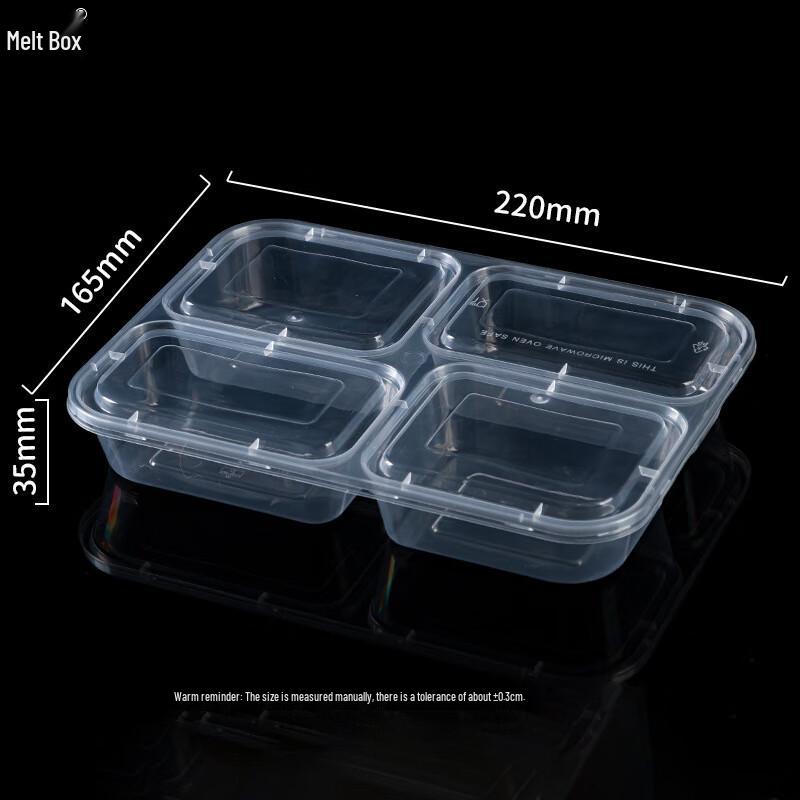 Disposable 4-Compartment Meal Prep Containers