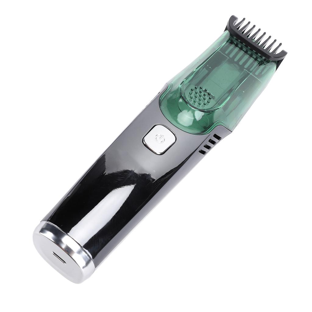 Cordless Vacuum Hair Trimmer Low Noise Strong Power LED Display Water Proof 1400mAh Men Vacuum Grooming Set for