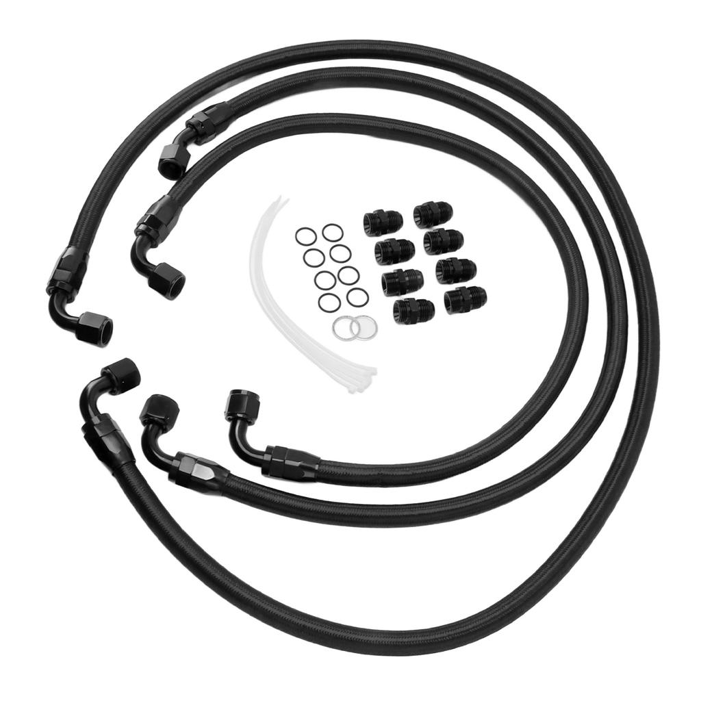 Transmission Cooler Hose Kit Metal Nylon Replacement for 6.6L Duramax LLY LBZ LMM 2006‑2010