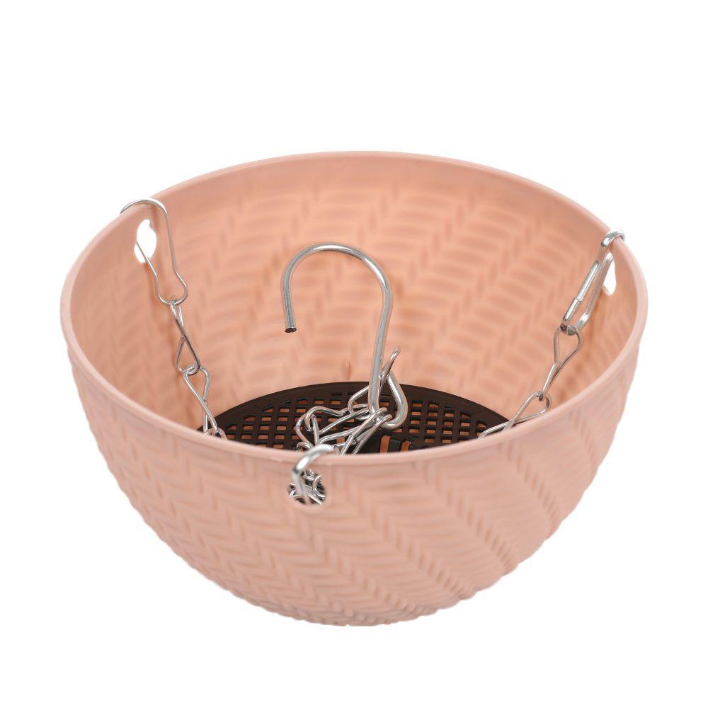 1 PC Fashion Succulent Plant  Balcony Bracketplant Flower Pots Hanging Basket Rattan Pattern Chains Flowerpot