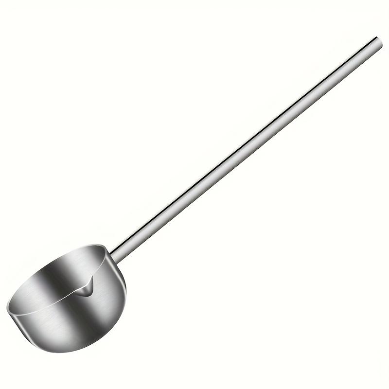 Long-Handled 304 Stainless Steel Hot Oil Spoon for Soup Serving Seasoning Mini Kitchen Oil Pouring And Drizzling Spoon серебряный