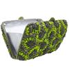 Boutique De FGG Green Rhinestone Clutch Purses for Women,Flower Evening Bags and Clutches, Formal Wedding Clutch Minaudiere Bags