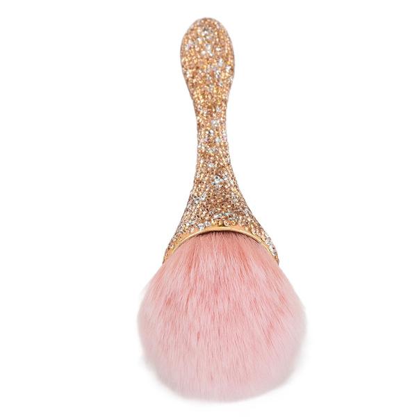 Nail Dusting Cleansing Brush Soft Nylon Hair Comfortable Grip Prevent Deformation Loose Powder Brush
