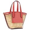 New MICHAEL KORS Kimberly Leather Tote Bag Shopping Bag Shoulder Bags Handbags Small Size Women's Transparent Coral Red 35T2G7KT5W-801