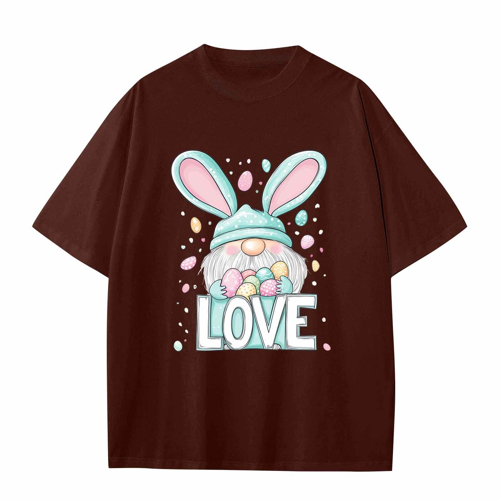 

Повседневная свободная футболка с принтом «Пасха» для мальчиков и девочек, круглый вырез, короткий рукав, свитер 110 винный