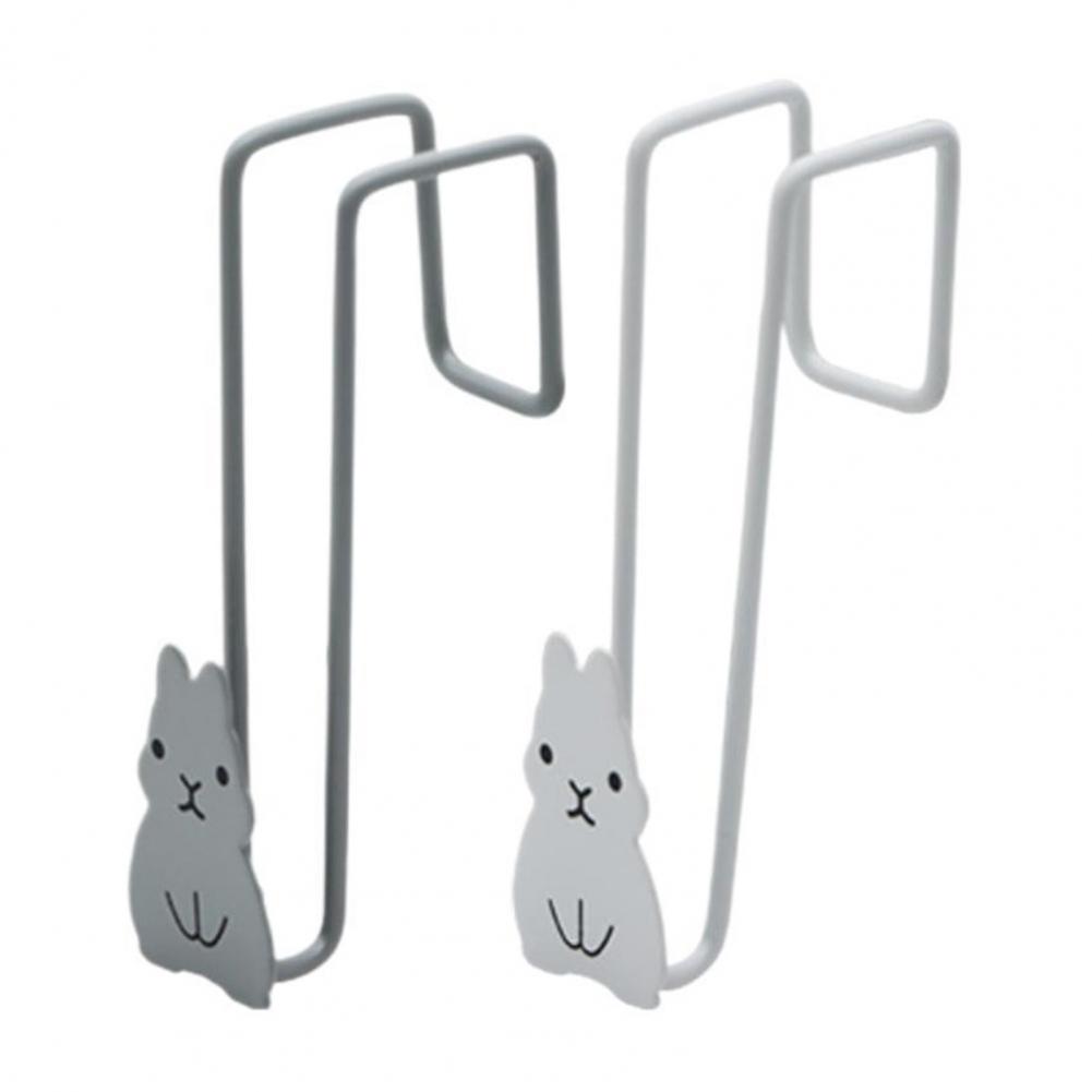 2pcs Over The Door Iron Hooks Rustic Bunny Door Hook for Kitchen Bathroom No Drill Door Hangers Multi-functional Hanging Hooks