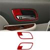 2Pcs Red Carbon Fiber Rear Door Handle Cover Trim For Tahoe/Silverado/Sierra