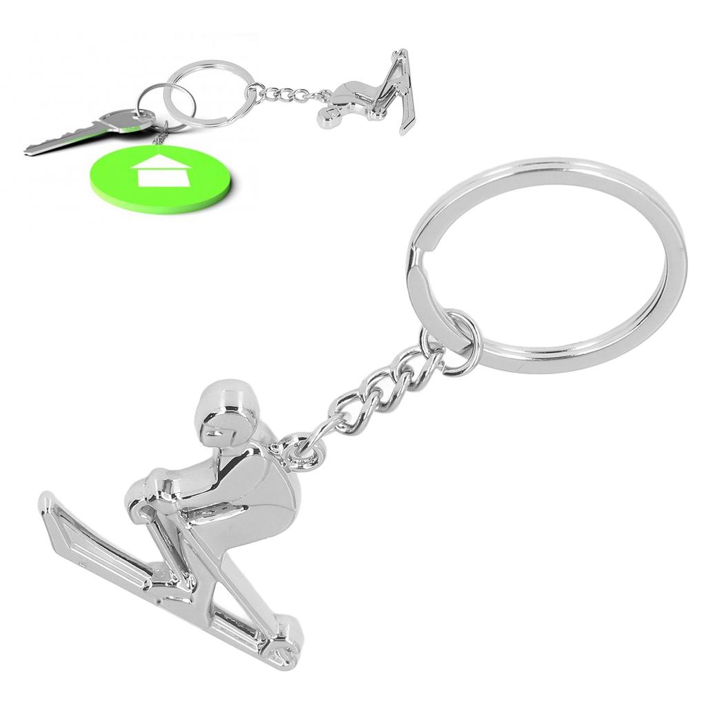 Metal Keychains Cute Shaped Fashionable Skiing Style Key Rings for Competition Souvenirs GiftsX‑1339 Skier