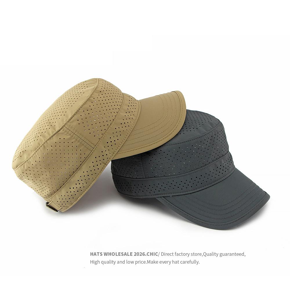 Summer Hat Men's Flat Top Hat Outdoor Mountaineering Cap Mesh Breathable Cap