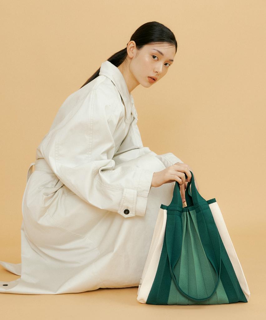 Pleatsmama Two-Way Shopper Bag Deep Green