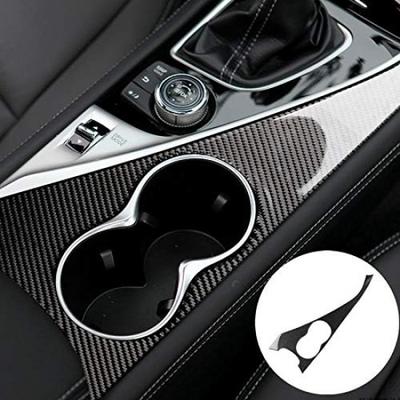 Carbon Fiber Inner Console Water Cup Holder Frame Cover Trim for Infiniti Q50 2013-2020