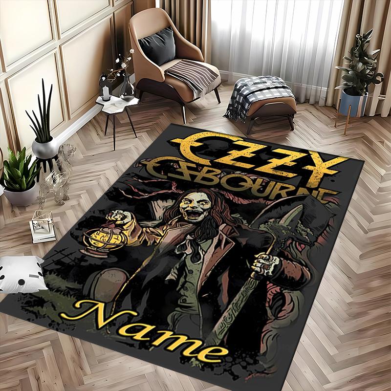 Custom Personalization Rock Ozzy Osbourne Area Rug - Perfect For Kitchen, Bathroom,Laundry Room Decor Large Size Available,Gift All Seasons
