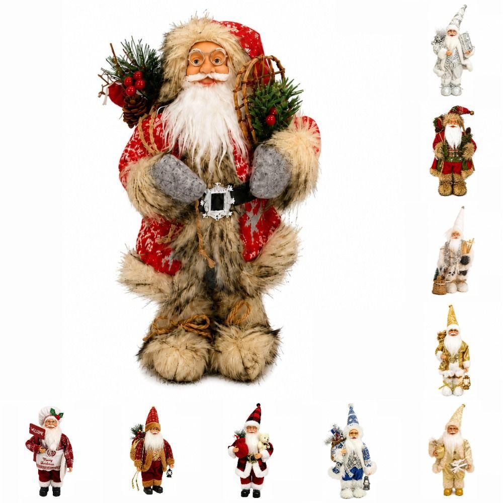 Cute Standing Santa Doll 12 Inch Christmas Ornament Durable Santa Claus Doll Christmas Gifts