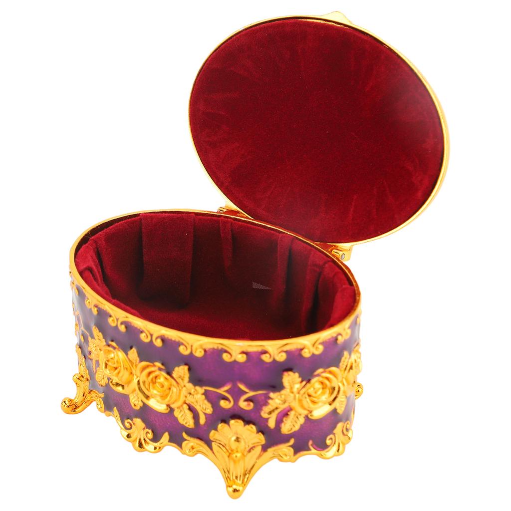 Metal Jewelry Box Vintage Zinc Alloy Decorative Easy To Maintain Keepsake Box for Necklace Earring
