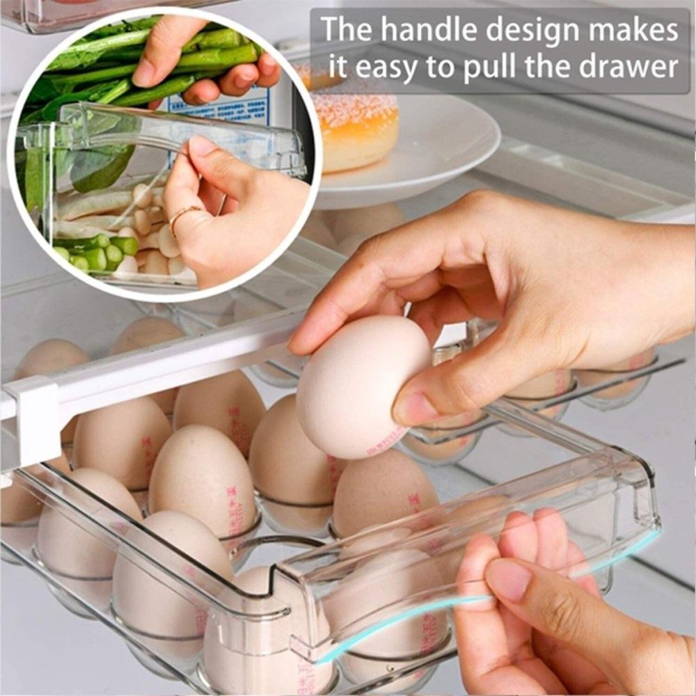 Pull Out Refrigerator Hanging Organizer Transparent Fruit Egg Storage Rack  Kitchen Organizer