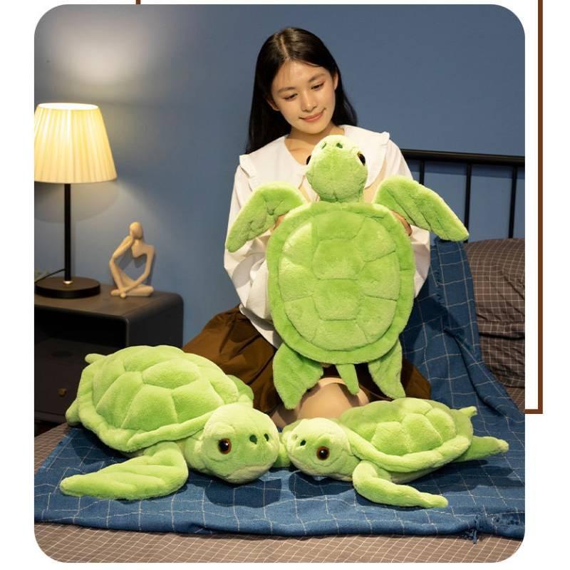 Green Turtle Sea Plush Toy Stuffed Animal Doll Cute Decoration Children Gifts