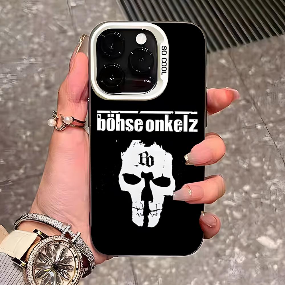 B-Bohse O-Onkelz Kapela Pouzdro na telefon Pro IPhone 17 Pro Max 16 Pro Max 15 14 13 11 12 Mini Xs X Xr 7 8 Plus Se Barva Stříbrný Kryt