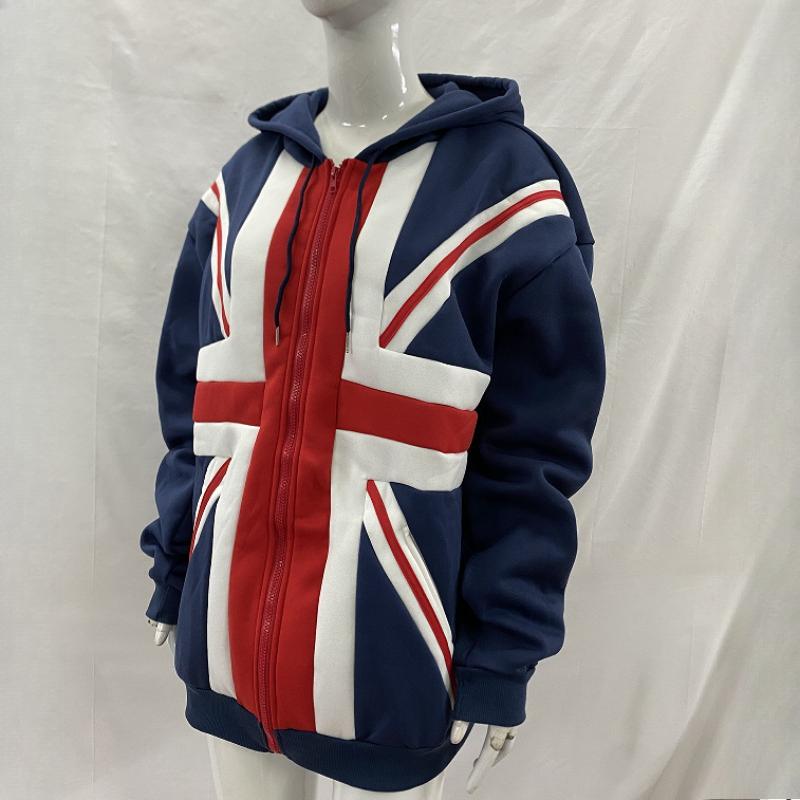 Top Sportivo Casual Semplice a Manica Lunga Ricamato Primavera e Autunno Stile Europeo e Americano Collo Rialzato Ampio