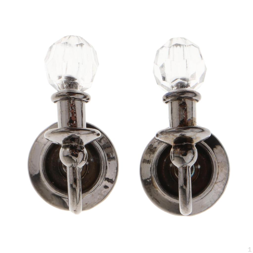 2 Stück Puppenhaus LED Wandleuchten Vintage Lampenmodelle Möbel Mikrolandschaft Fee 1/12