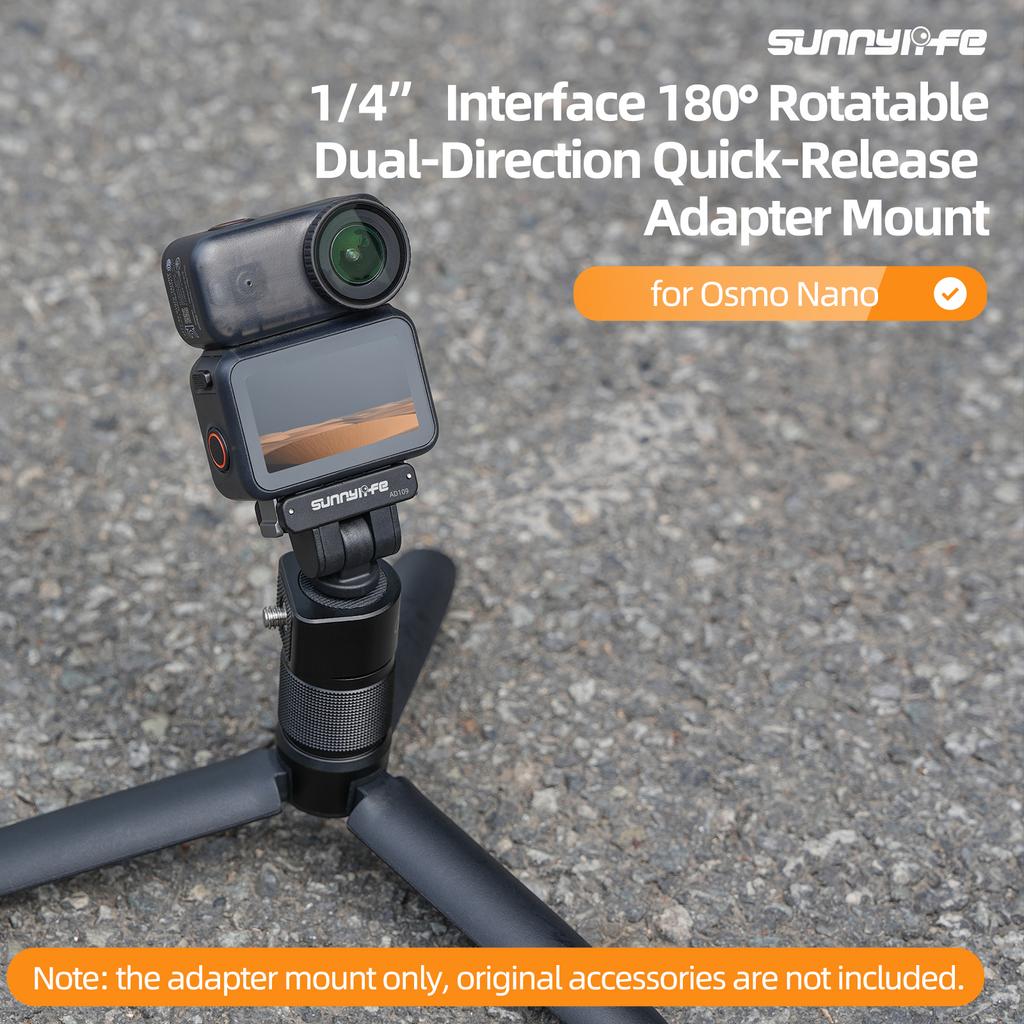 Dual-Direction Magnetic Mount W1/4 Screw Adapter For DJI OSMO NANO/Action 6 Magnetic 180° Adjustable Bracket Camera Accessories