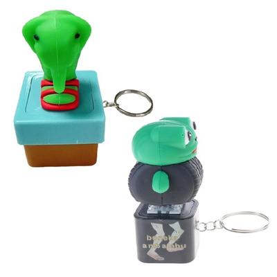 Interaktiver Schlüsselanhänger Spielzeug mit Tonaktivierung und blinkenden Lichtern, niedliche Tierdesigns, Anhänger für Kinderrucksack