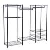 Portable Closet Wardrobe Carbon Steel Freestanding Clothes Rack Closet Organizer with Adjustable Shelves Hanging Rods