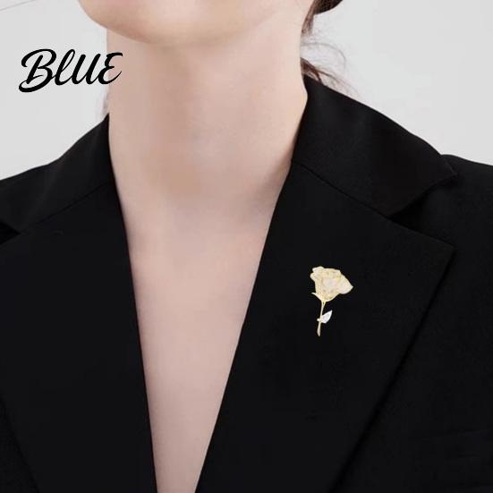 Exquisite Jewelry Gift Rose Brooch with Diamonds Dazzling Alloy Lapel