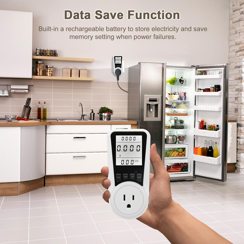 LCD-Display Stromverbrauch Leistungsmesser Steckdose Energie Watt Spannung Ampere Tester Wattzahl KWH